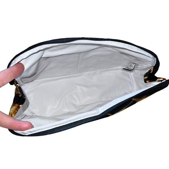 VTG Christian Dior Black Gold Monogram Logo Tassel Dragonfly Makeup Bag Case - Picture 14 of 15